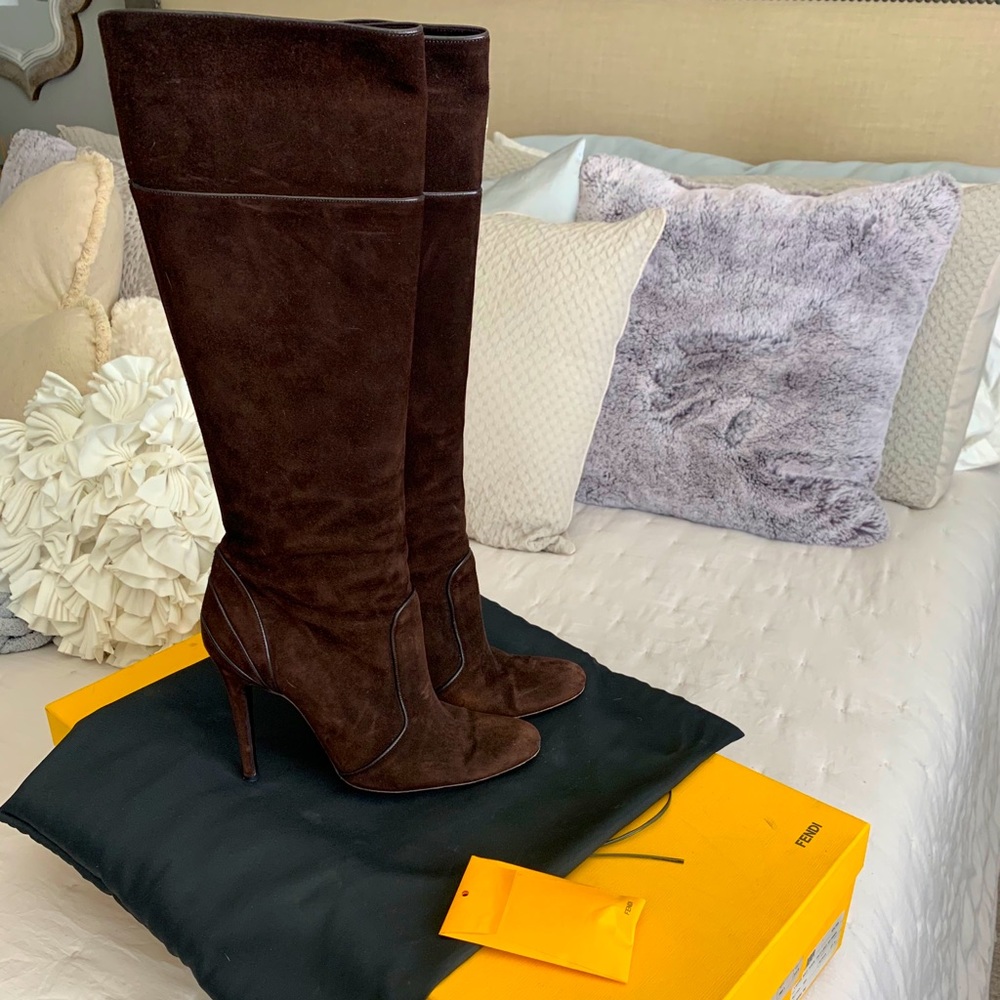 Fendi Brown Suede Boots